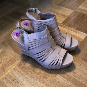 Franco Sarto Beige Wedges